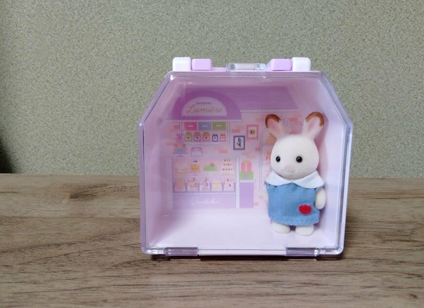 筆者撮影（セリア、おうち型ケース スイーツショップ）