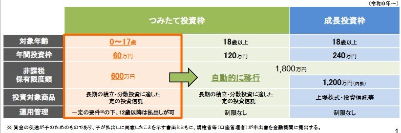 つみたて投資枠の対象年齢見直し