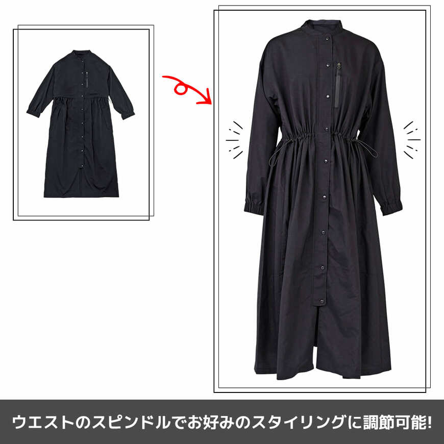 ワークマン公式　レディース高撥水シェルワンピースコート