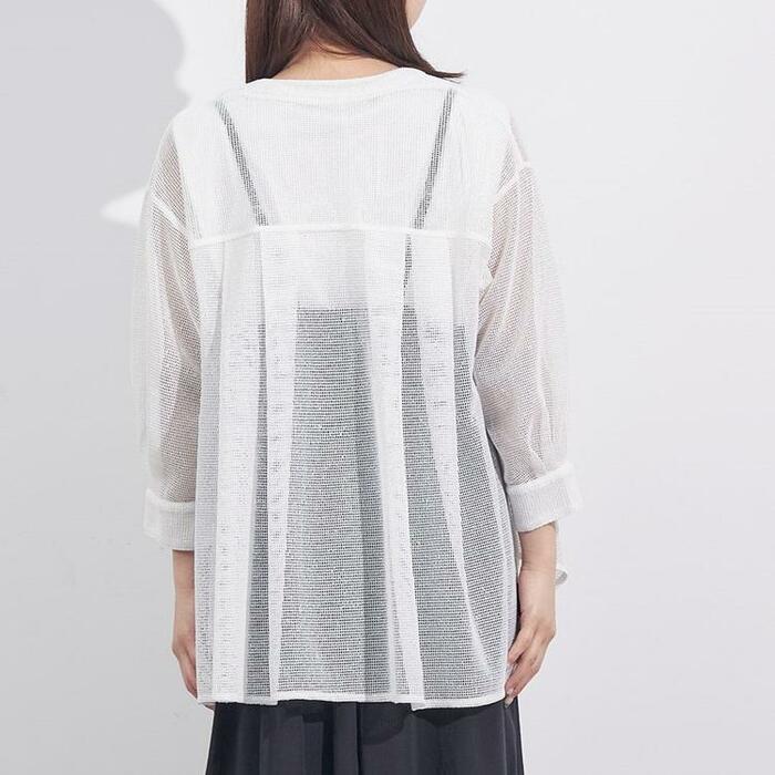 7分袖メッシュシャツ