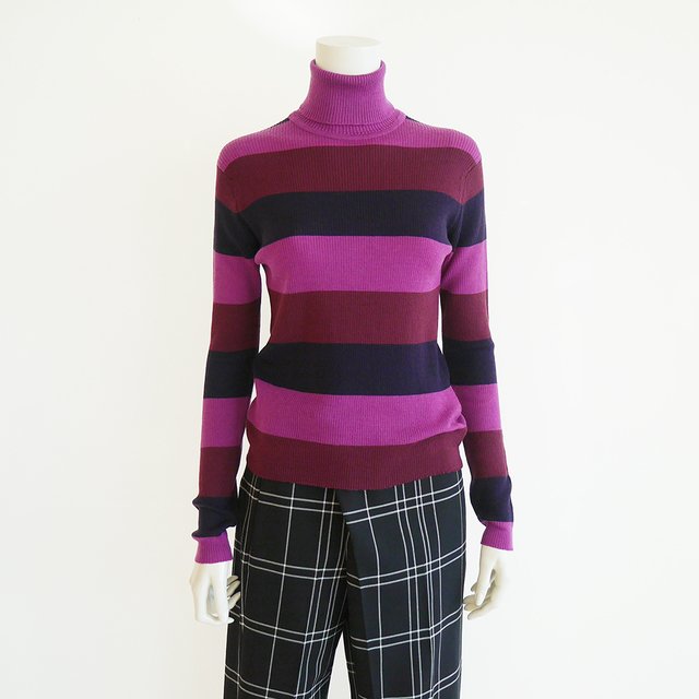JOHN SMEDLEY - マルチボーダータートルネックリブニット A4199 ¥36,720（税込）