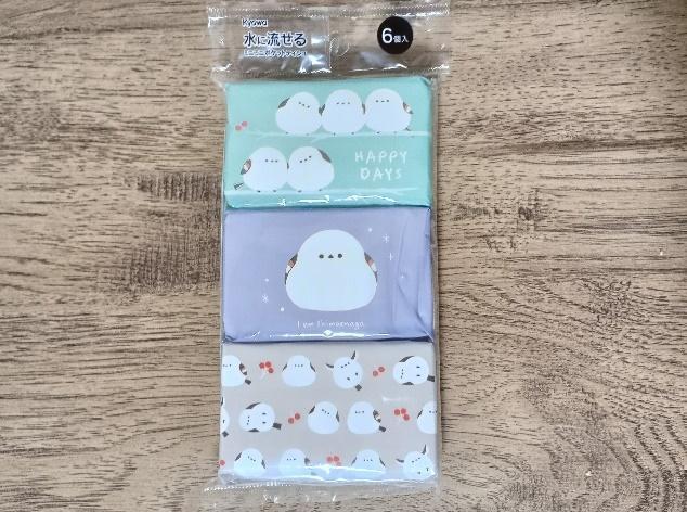 筆者撮影（セリア、ミニミニポケットティッシュ もふもふばーど 6個入）