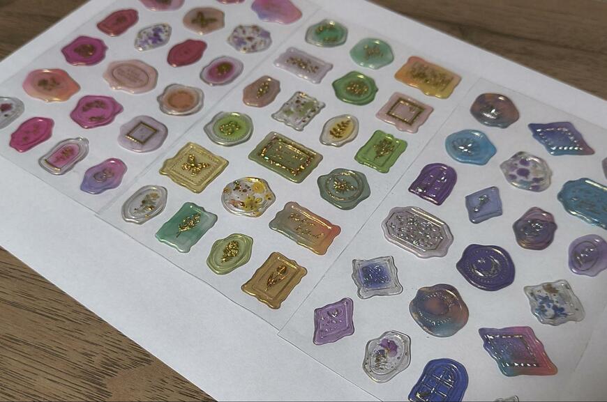 筆者撮影（キャンドゥ、ラッピングシール シーリング20片 クリア）