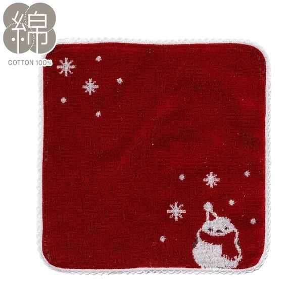 ニトリ、ハンドタオル(シマエナガマフラー レッド)商品画像