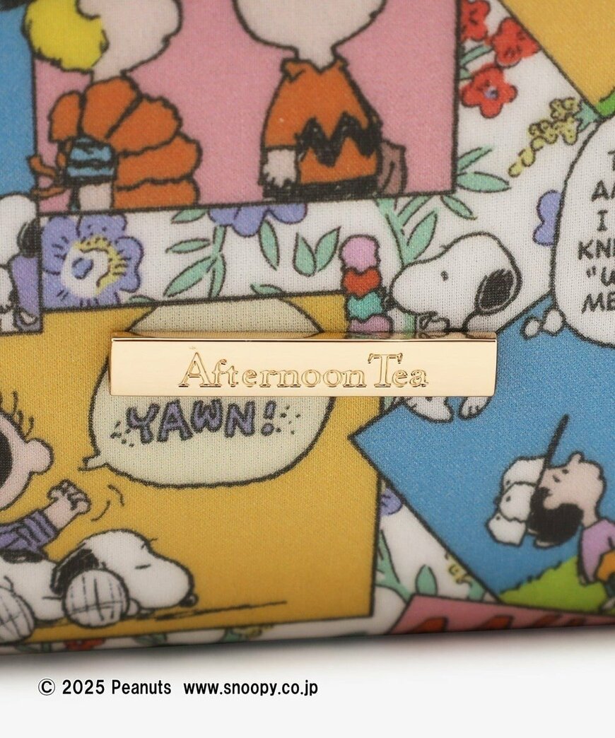 出所：アフタヌーンティー公式　スクエアミニトートバッグ／リバティプリント／PEANUTS　ブルー