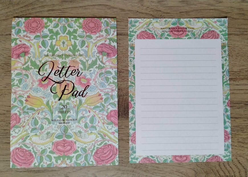 筆者撮影（セリア、便箋 20P ウィリアム・モリスワールド）