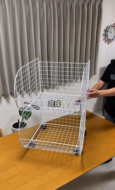 アフター：完成したアーチ型の収納バスケット