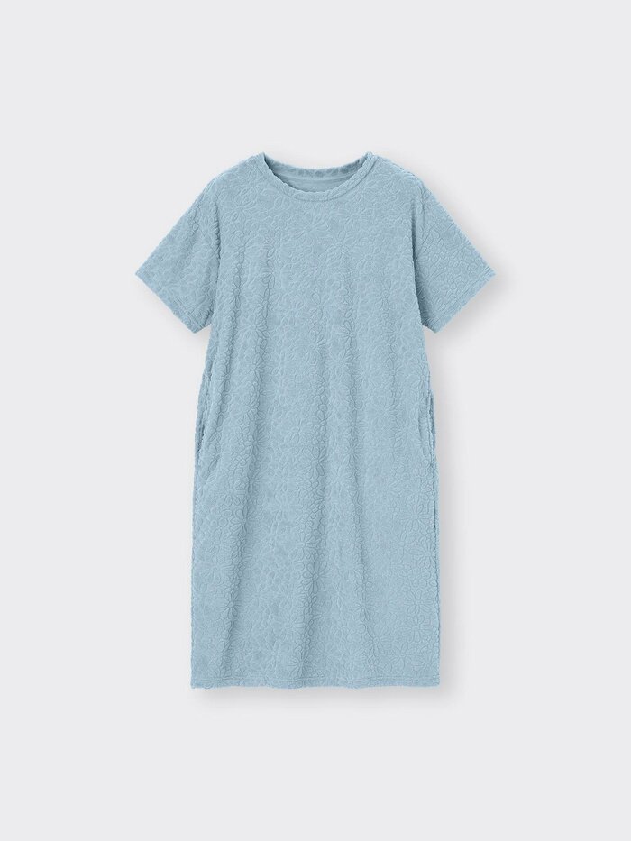 ソフトパイルラウンジワンピース（半袖）（フラワー）