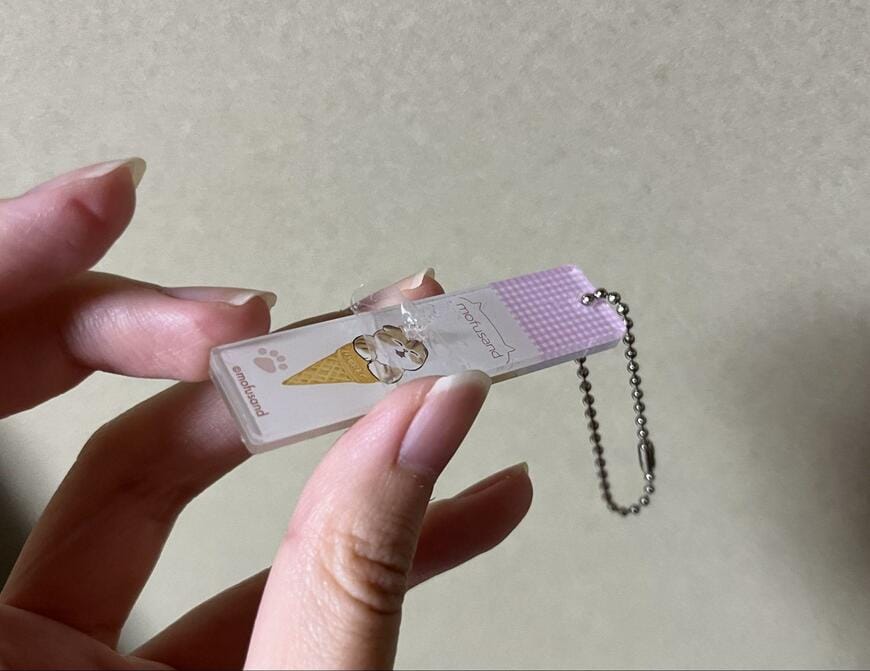 セリア、mofusand アクリルスティックキーチェーン画像