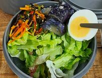 「彩り美しすぎ…」50代の大工が毎日自作する現場用【三段弁当】！ド迫力の豚こまシューマイと丁寧な手仕事に感嘆 紫キャベツの甘酢漬けまで！プロ顔負けのランチジャーの中身