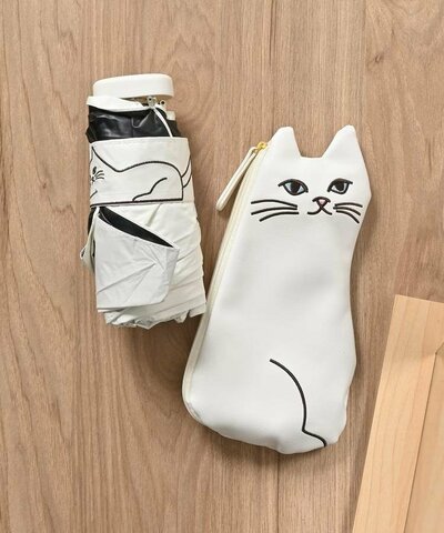 出所:ハニーズ公式オンラインショップ 【because】晴雨兼用折り畳み傘/おでかけキャット