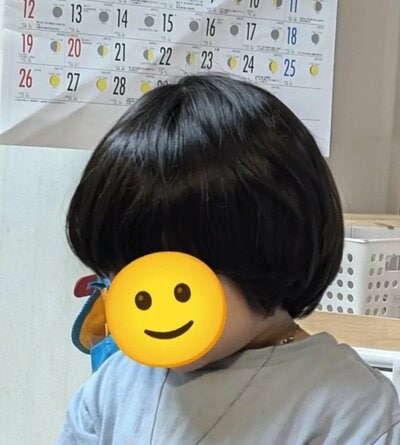 2歳11ヵ月の時にはすっかりストレートに変化