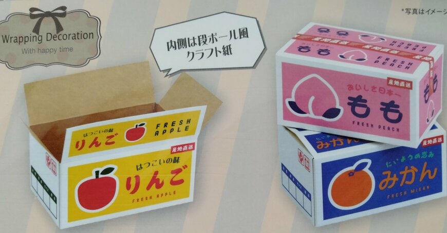 筆者撮影（セリア、ラッピングBOX（果物）3P）
