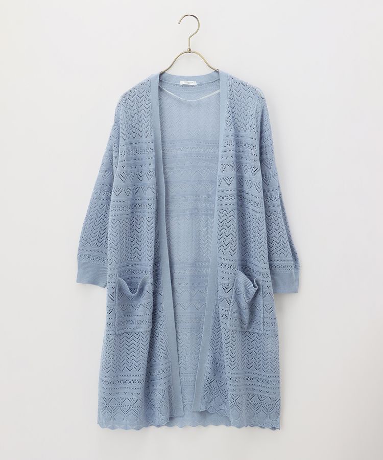 出所：ハニーズ公式通販 透かし編ロングカーデ