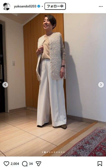 出所：安藤優子のInstagram（＠yukoando0203） 参照日：2026年3月25日