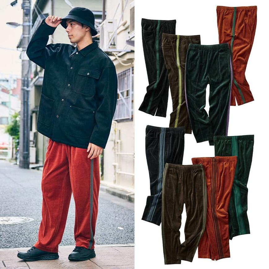 出所：ワークマン公式オンラインストア ベロアトラックストレートパンツ