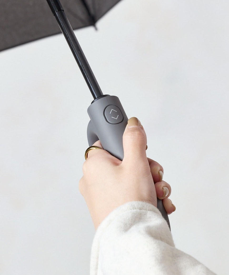 3COINS公式　持ち手カラビナ自動開閉折りたたみ傘　画像