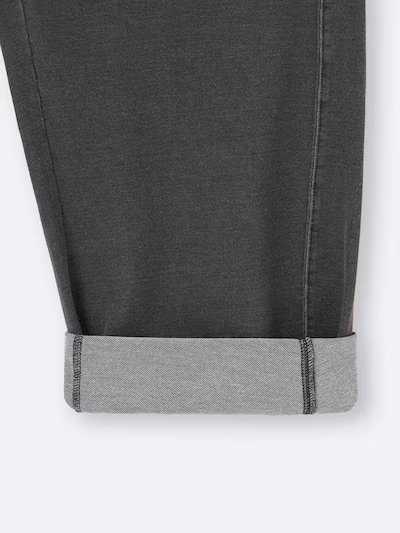 GU公式　デニムスウェットバレルレッグパンツ