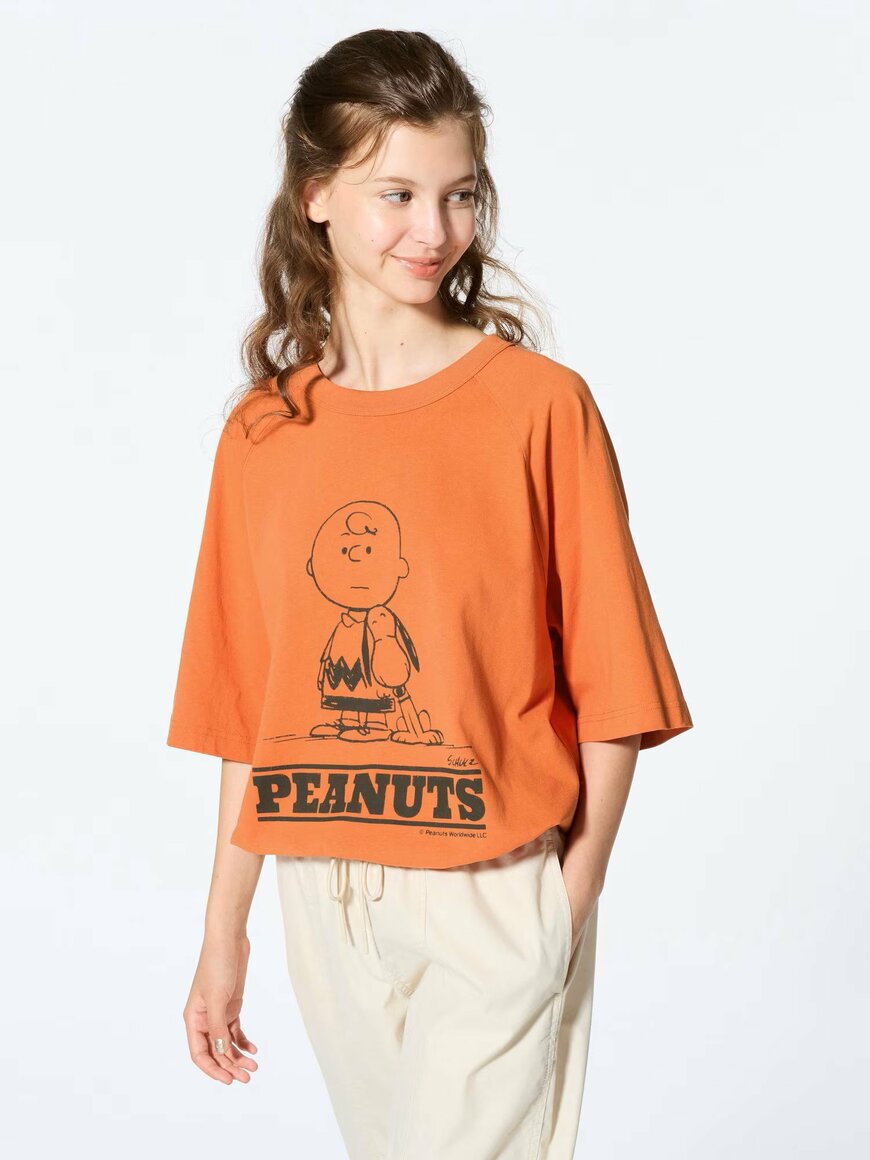 ピーナッツ UT/オーバーサイズフィット ORANGE
