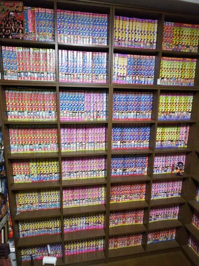 1年分の『週刊少年ジャンプ』が並ぶ本棚