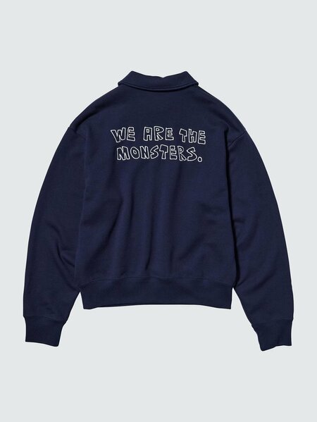 POP MART ハーフジップスウェットシャツ（ネイビー）