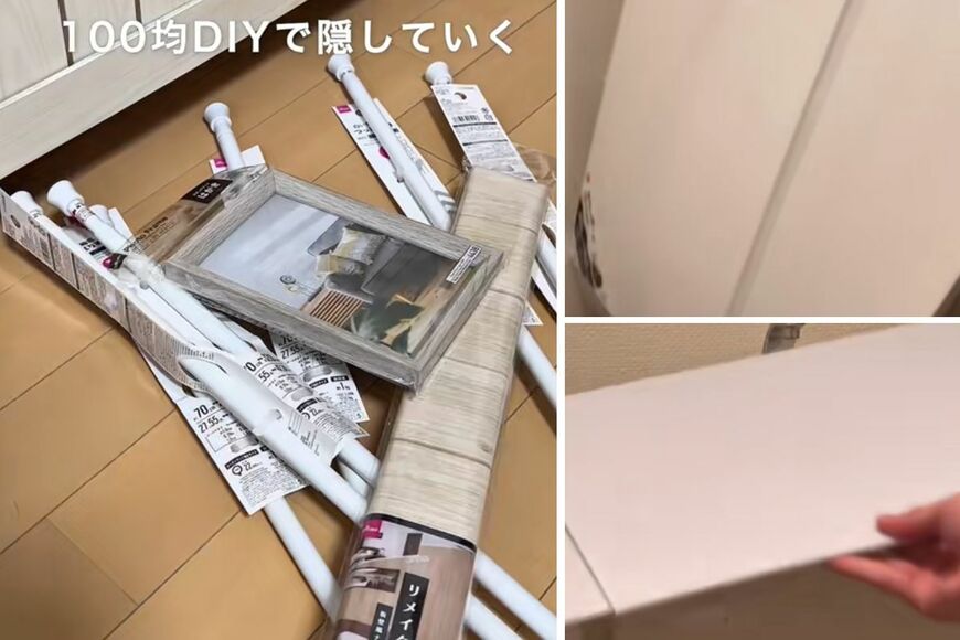 【100均DIY】ダイソーのプラダンボール・カラーボード・突っ張り棒などでおしゃれな〈タンクレス風トイレ〉を作る！