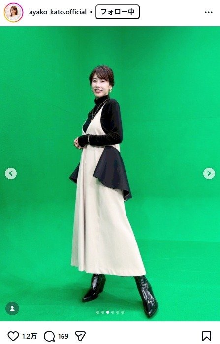 出所：加藤綾子のInstagram（＠ayako_kato.official）　参照日：2026年2月20日
