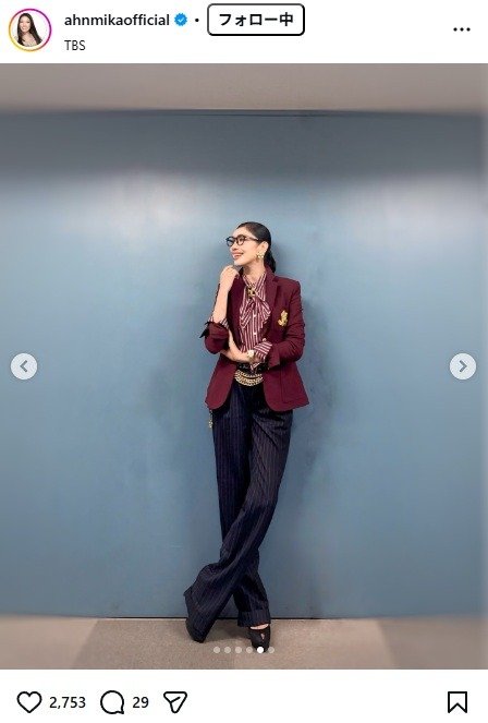出所：アンミカのInstagram（＠ahnmikaofficial）　参照日：2026年2月13日