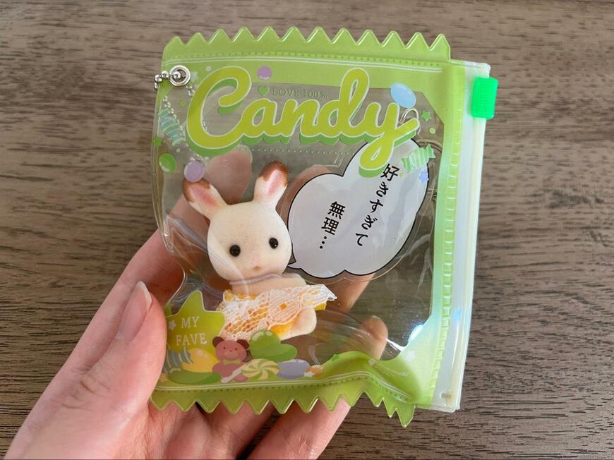 筆者撮影（セリア、お菓子パッケージキーホルダー）