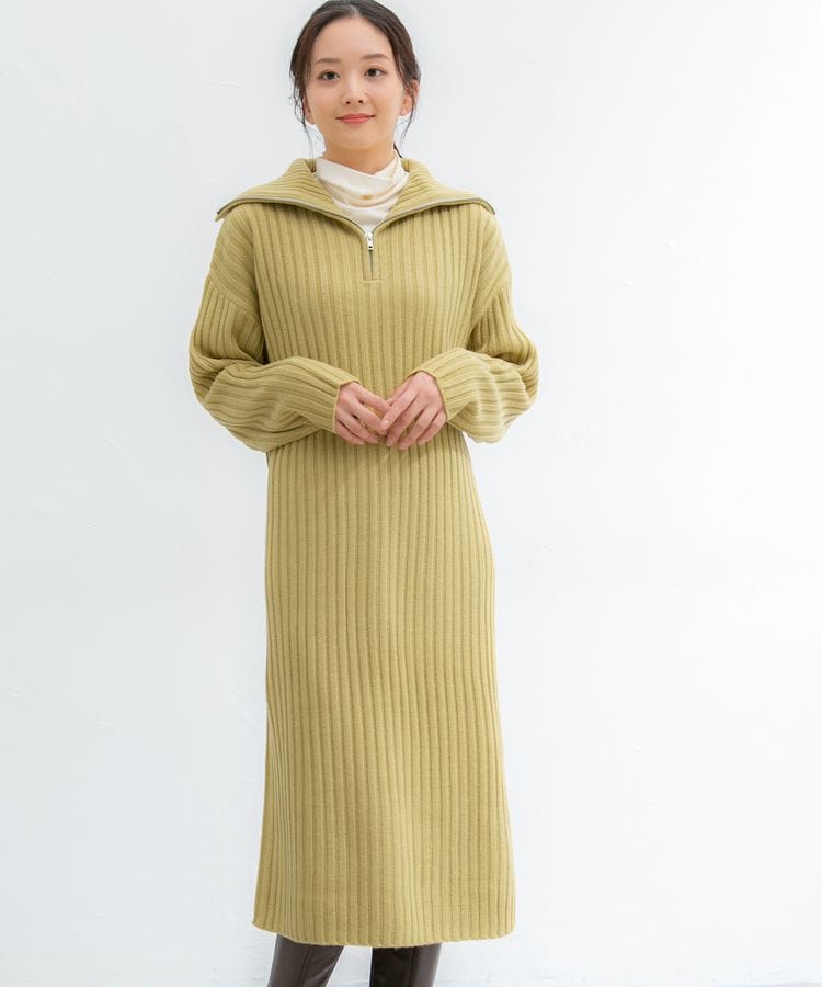 出所：ハニーズ公式通販ハーフジップワンピース