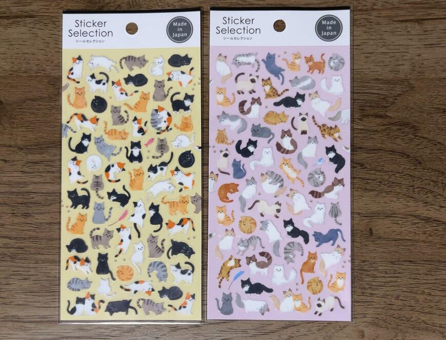 セリア、デザインシール 猫いっぱい商品画像