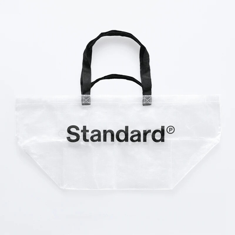 ショッピングバッグ(2ハンドル、クリア、ロゴプリント)