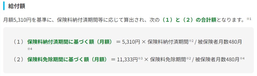 年金生活者支援給付金の支給額