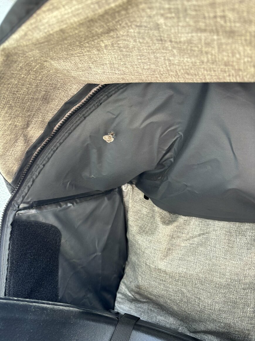 自転車のチャイルドシートにあった蜂の巣