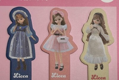 ダイソー、めじるし付箋　60P　リカちゃんの筆者撮影写真