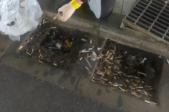 渋谷の排水溝にポイ捨てされたタバコの「吸い殻」　とんでもない量に思わず目を疑う