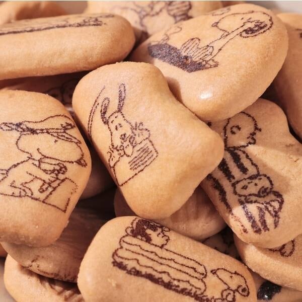 スヌーピーの仲間たちがプリントされた可愛らしいビスケット