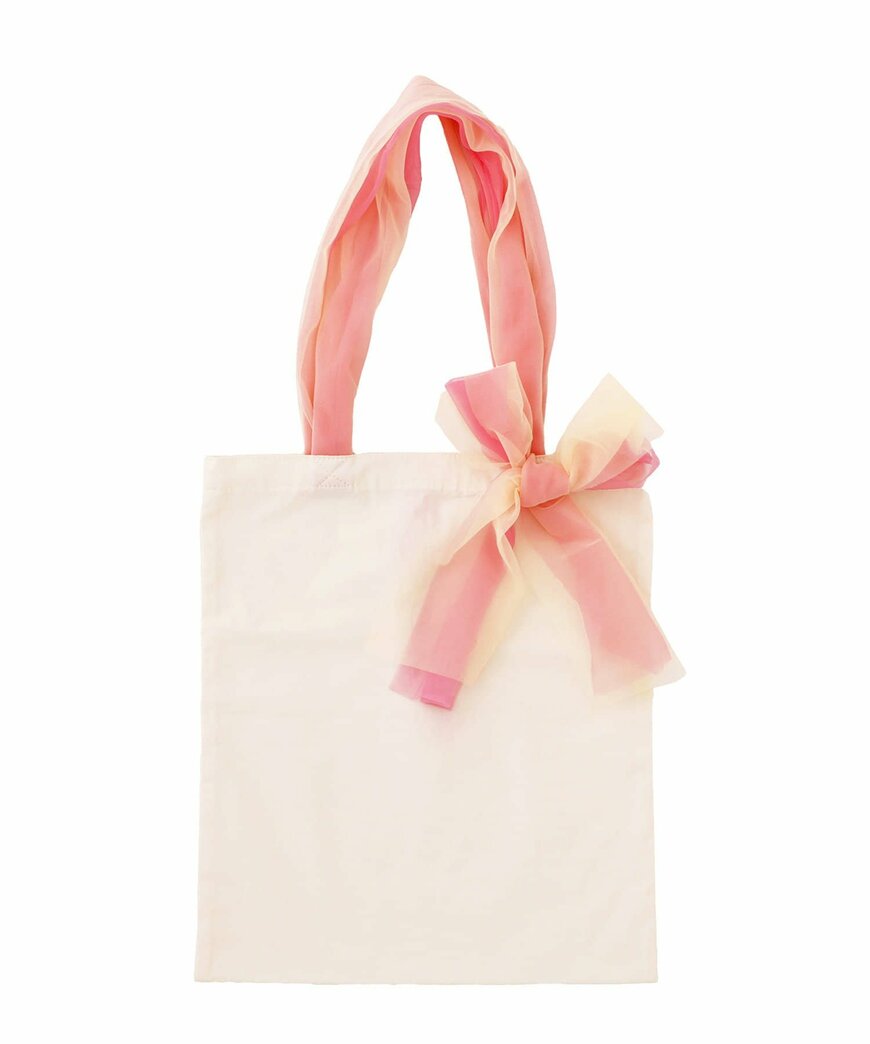3COINS公式　チュールリボンエコトートBAG