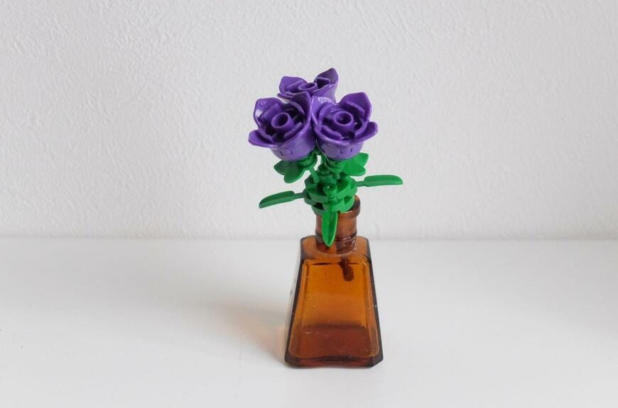 セリア、フラワーブロックを飾った写真