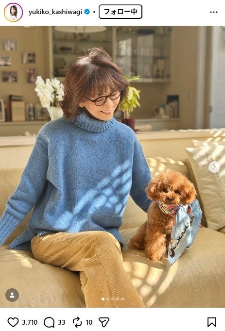 出所：柏木由紀子のInstagram（＠yukiko_kashiwagi） 参照日：2026年1月21日