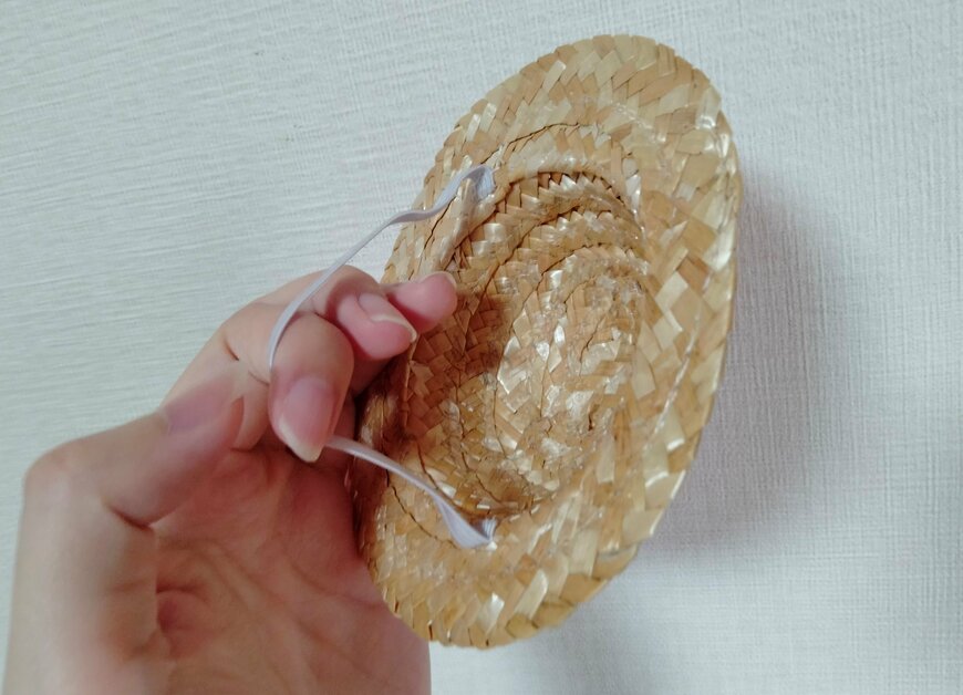 画像出所：筆者撮影（セリア、ぬい用麦わら帽子 ヲタコレ ぬい活）