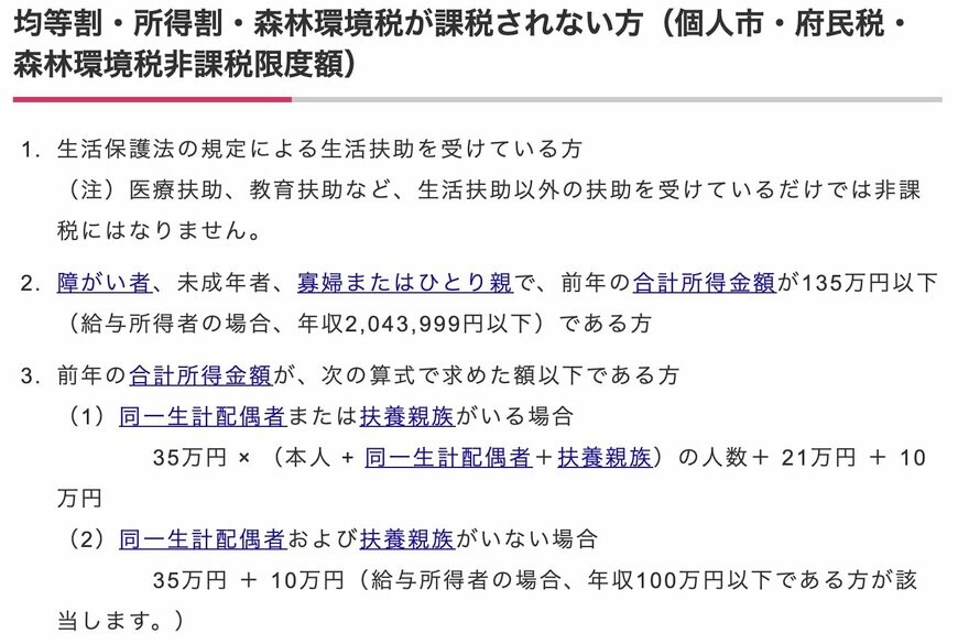 大阪市の「住民税非課税世帯」の要件