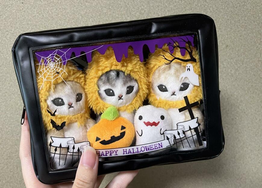 セリア、ハロウィン 窓付きポーチ ゴシック画像