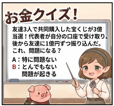 代表者から当せん金を振り込むとどうなる?