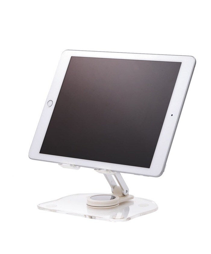 パネル部分がクリア素材のタブレットスタンド