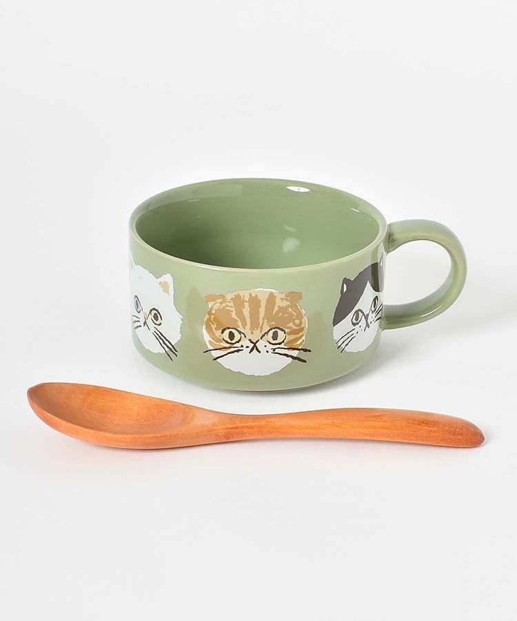 出所：Bleu Bleuet（ブルーブルーエ）公式サイト　アイラブキャットスプーン付きスープマグ