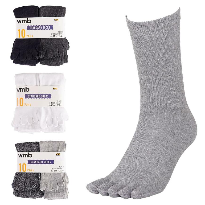 出所：ワークマン公式オンラインストア 綿混かかとなし5本指靴下 10足組