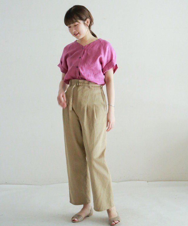 NOMBRE IMPAIR - ムラプリントカツラギ ９分丈ツータックパンツ ¥17,280（税込）