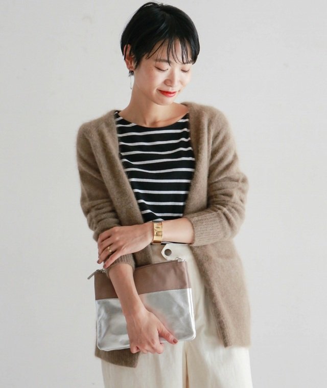 NOMBRE IMPAIR - ブラッシュウール Vネックカーディガン ¥18,360（税込）