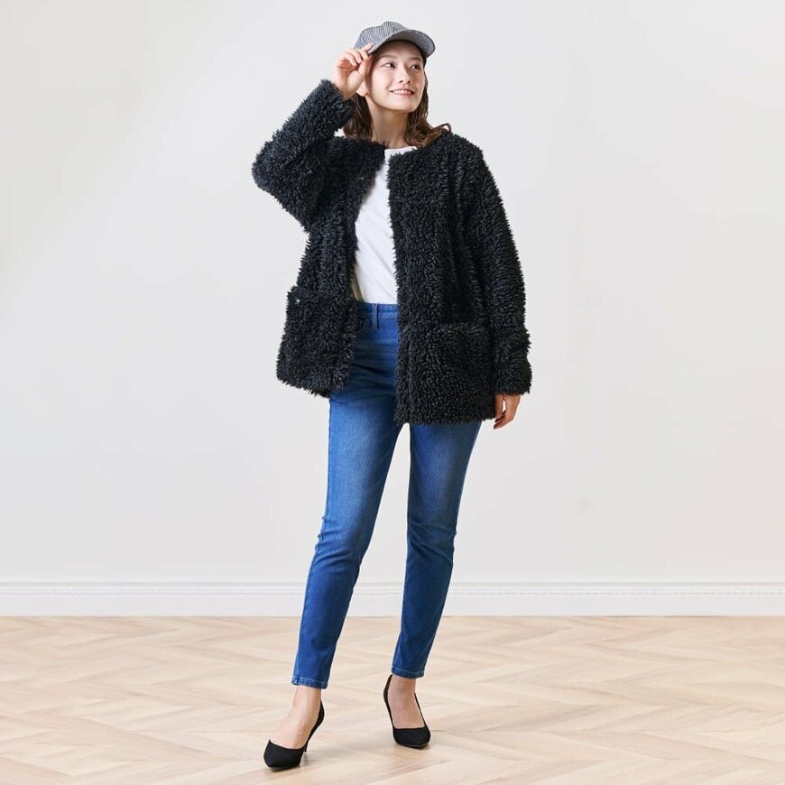 ワークマン　レディースデタッチャブルプードルファーアウター